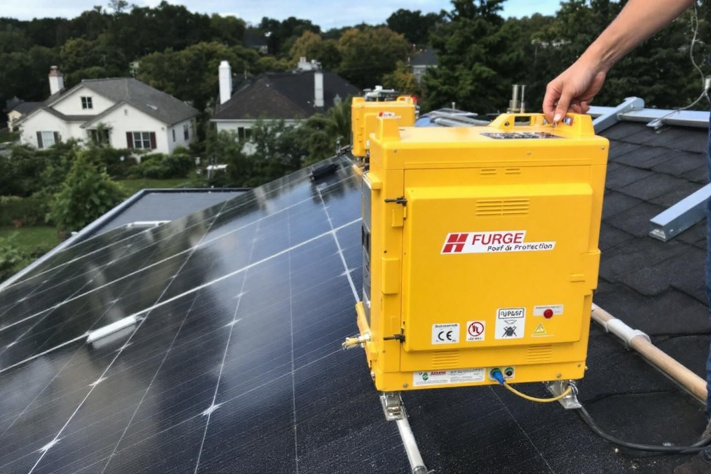 Comment la protection contre les surtensions selon la norme NF EN 61643 est-elle cruciale lors de l'installation de panneaux solaires dans une entreprise ?