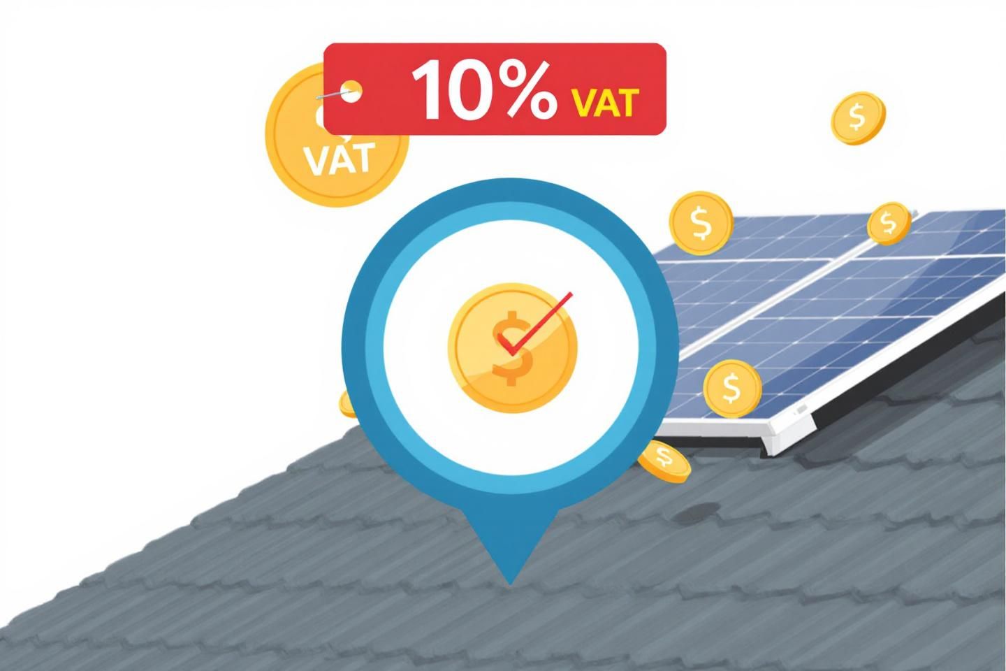 Comment le taux de TVA réduit à 10 % augmente-t-il la marge bénéficiaire d’un placement photovoltaïque pour les entreprises ?