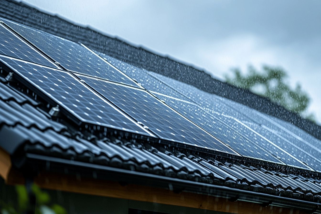 Une toiture équipée de panneaux solaires peut-elle produire de l’électricité quand il pleut ?